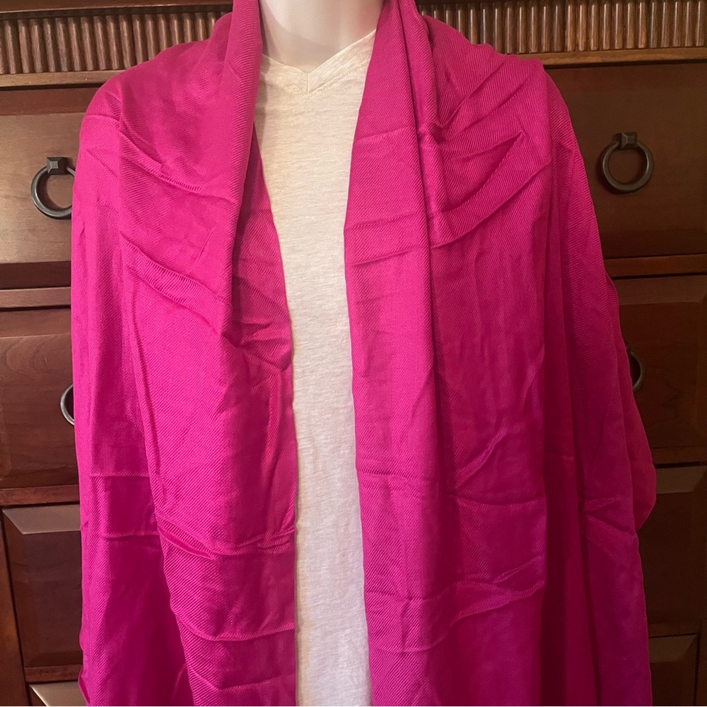 *FREE with bundle! Set of two: Hot Pink & Floral Pink Scarves - Picture 3 of 9